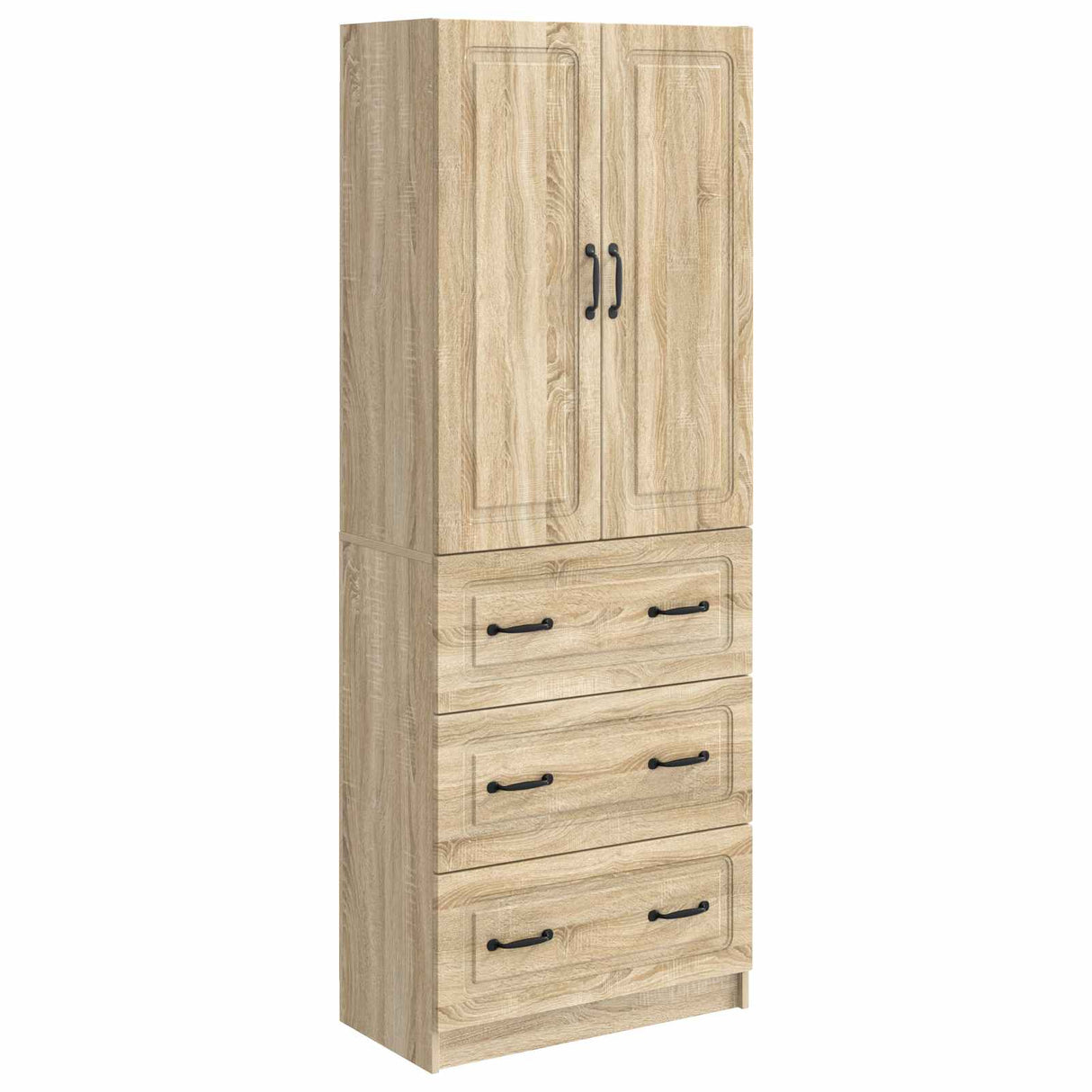 vidaXL Kast Set 2 pcs Zwart 66 x 34,5 x 87 cm Bewerkt hout