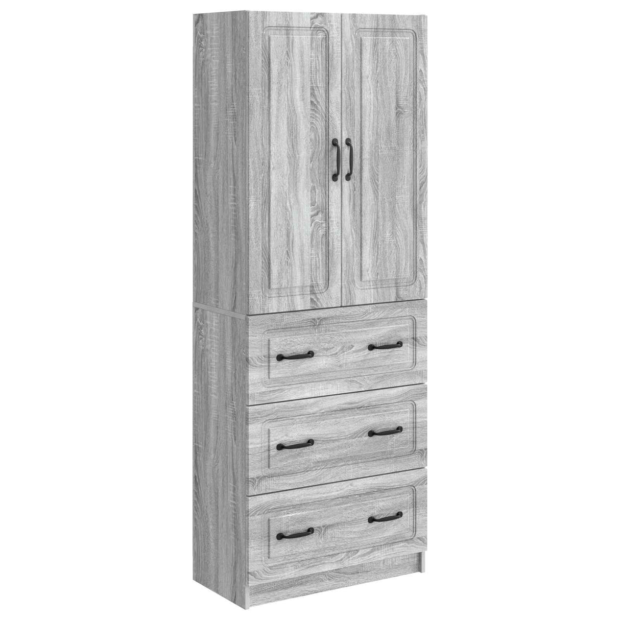 vidaXL Kast Set 2 pcs Zwart 66 x 34,5 x 87 cm Bewerkt hout