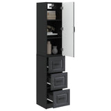 vidaXL Kast Set 2 pcs Zwart 33 x 34,5 x 87 cm Bewerkt hout