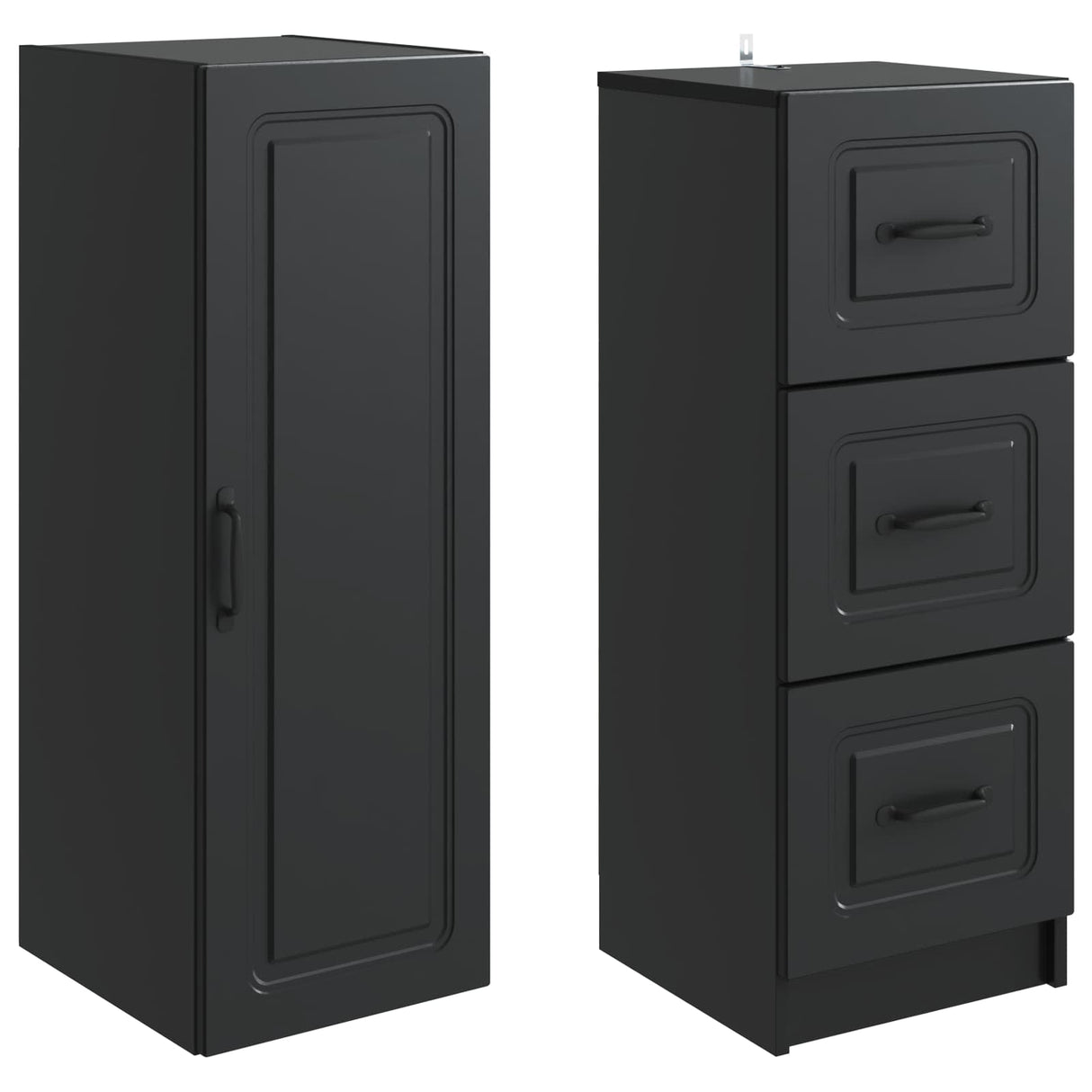 vidaXL Kast Set 2 pcs Zwart 33 x 34,5 x 87 cm Bewerkt hout