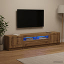 vidaXL 5-delige LED TV-kast Zwart Bewerkt hout