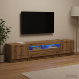 vidaXL 5-delige LED TV-kast Zwart Bewerkt hout