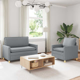 vidaXL Sofa Set 2 pc Light Grey Fabric