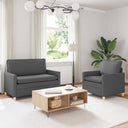 vidaXL Sofa Set 2 pc Light Grey Fabric
