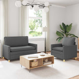 vidaXL Sofa Set 2 pc Light Grey Fabric