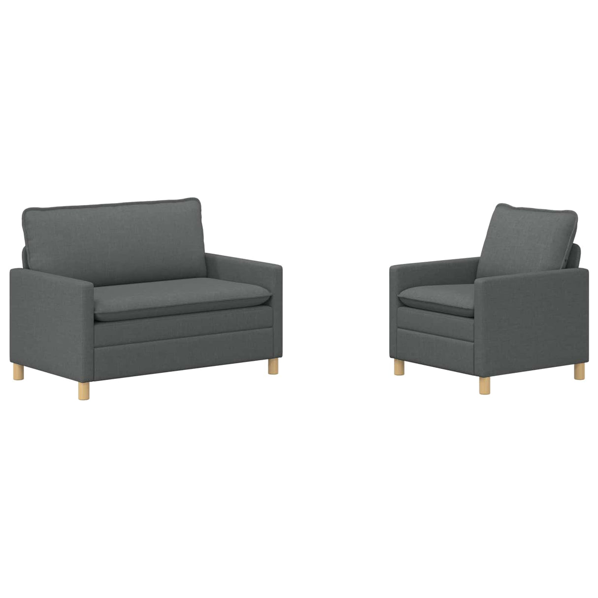 vidaXL Sofa Set 2 pc Light Grey Fabric