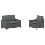 vidaXL Sofa Set 2 pc Light Grey Fabric