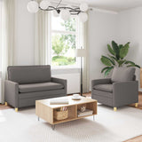 vidaXL Sofa Set 2 pc Light Grey Fabric