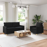 vidaXL Sofa Set 2 pc Light Grey Fabric