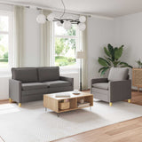 vidaXL Sofa Set 2 pc Light Grey Fabric