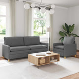 vidaXL Sofa Set 2 pc Light Grey Fabric