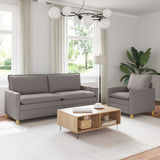 vidaXL Sofa Set 2 pc Light Grey Fabric