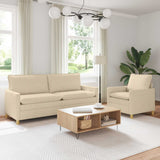 vidaXL Sofa Set 2 pc Light Grey Fabric