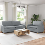 vidaXL Sofa Set 2 pc Light Grey Fabric