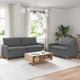 vidaXL Sofa Set 2 pc Light Grey Fabric