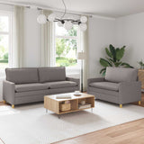 vidaXL Sofa Set 2 pc Light Grey Fabric