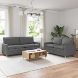 vidaXL Sofa Set 2 pc Light Grey Fabric
