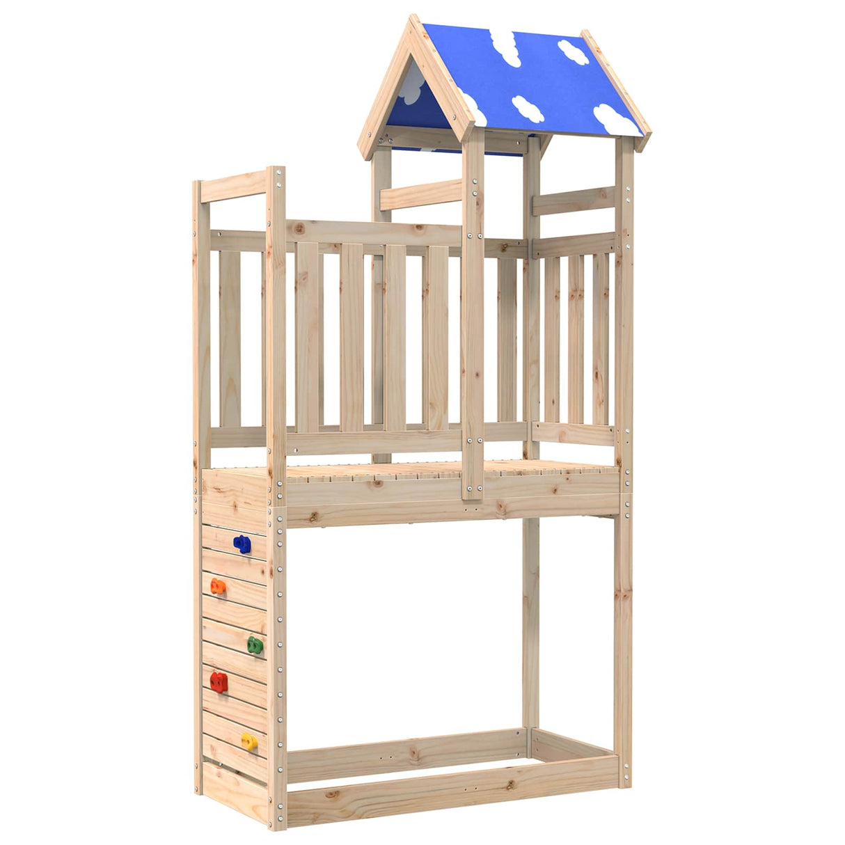 vidaXL Speeltoren Bruin 110.5 x 52.5 x 215 cm Massief grenenhout