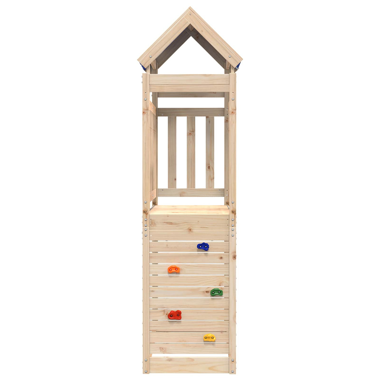 vidaXL Speeltoren Bruin 110.5 x 52.5 x 215 cm Massief grenenhout