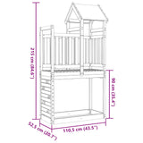 vidaXL Speeltoren Bruin 110.5 x 52.5 x 215 cm Massief grenenhout