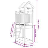 vidaXL Speeltoren Bruin 52,5 x 110,5 x 215 cm Massief grenenhout