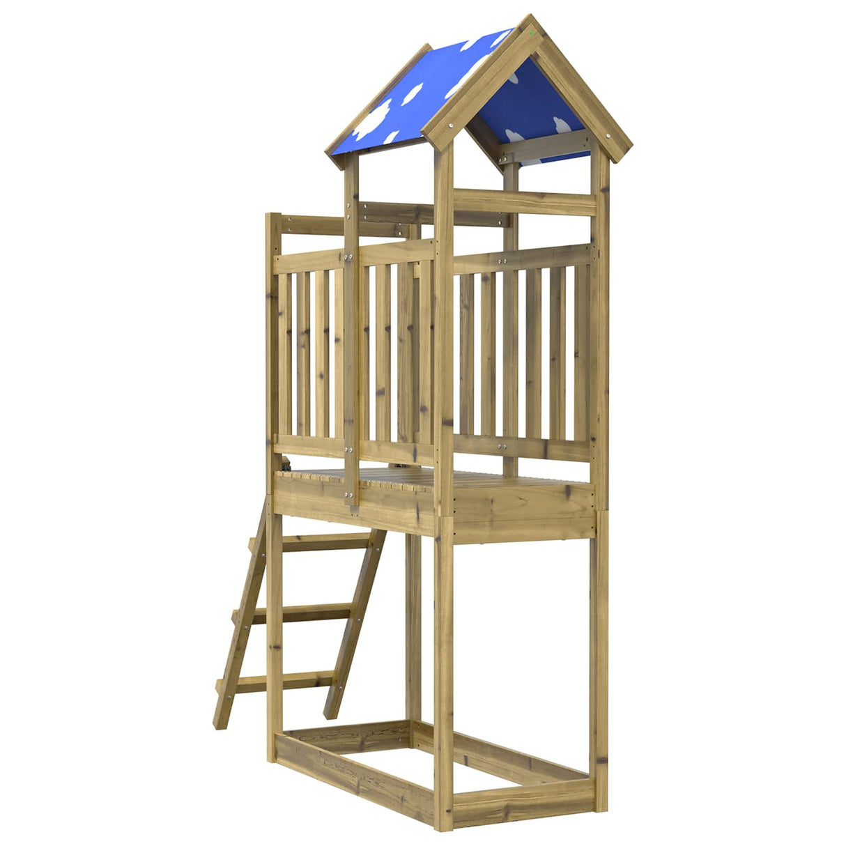 vidaXL Speeltoren Bruin 52,5 x 110,5 x 215 cm Massief grenenhout