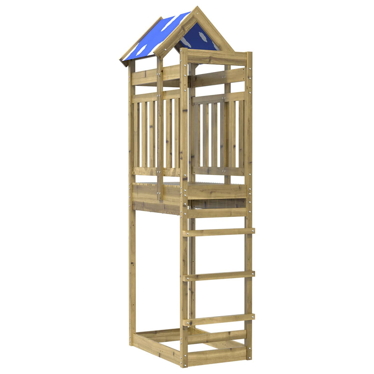 vidaXL Play Tower Brown 52.5 x 85 x 239 cm Solid Pine Wood