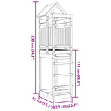 vidaXL Play Tower Brown 52.5 x 85 x 239 cm Solid Pine Wood
