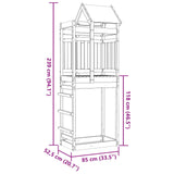 vidaXL Play Tower Brown 85 x 52.5 x 239 cm Solid Pine Wood