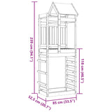 vidaXL Speeltoren Bruin 85 x 52,5 x 239 cm Massief grenenhout