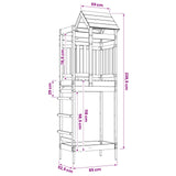 vidaXL Speeltoren Bruin 52,5 x 85 x 238 cm Massief grenenhout