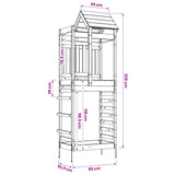 vidaXL Playhouse Brown 52.5 x 85 x 238 cm Solid Pine Wood
