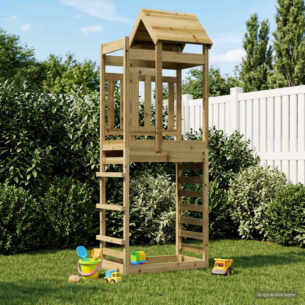 vidaXL Playhouse Brown 52.5 x 85 x 238 cm Solid Pine Wood