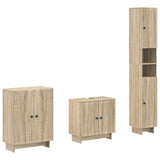 vidaXL 3-delig badkamerkast set EDE Zwart Bewerkt hout