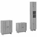 vidaXL 3-delig badkamerkast set EDE Zwart Bewerkt hout