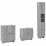 vidaXL 3-delig badkamerkast set EDE Zwart Bewerkt hout