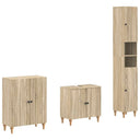 vidaXL 3-delig badkamerkast set EDE Zwart Bewerkt hout