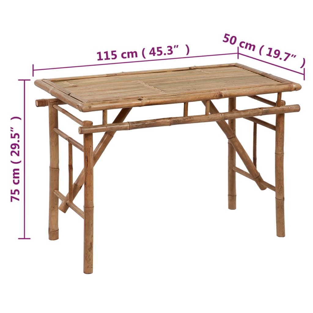 vidaXL Tuintafel inklapbaar 115x50x75 cm bamboe