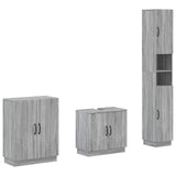 vidaXL 3-delig badkamerkast set EDE Zwart Bewerkt hout