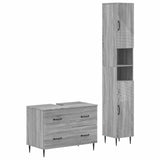 vidaXL 2-delige Badkamerkast Set EDE Zwart Bewerkt hout