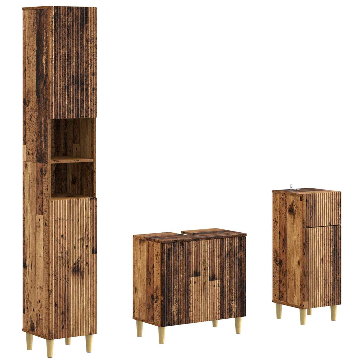 vidaXL 3-piece Bathroom Cabinet Set EDE Engineered Wood
