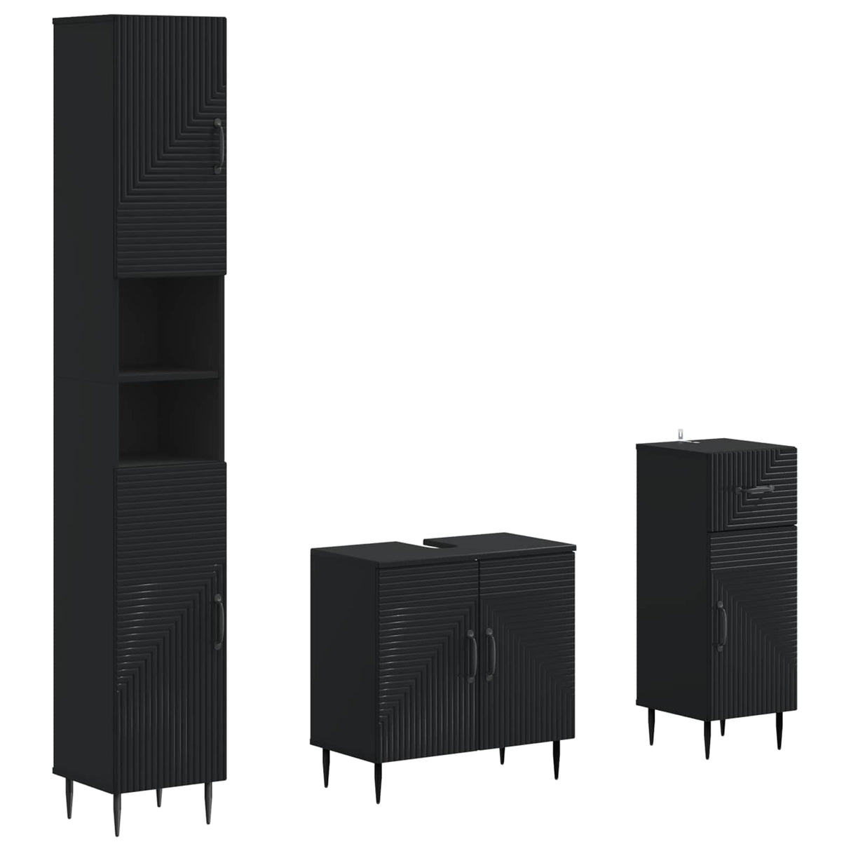vidaXL 3-piece Bathroom Cabinet Set EDE Engineered Wood
