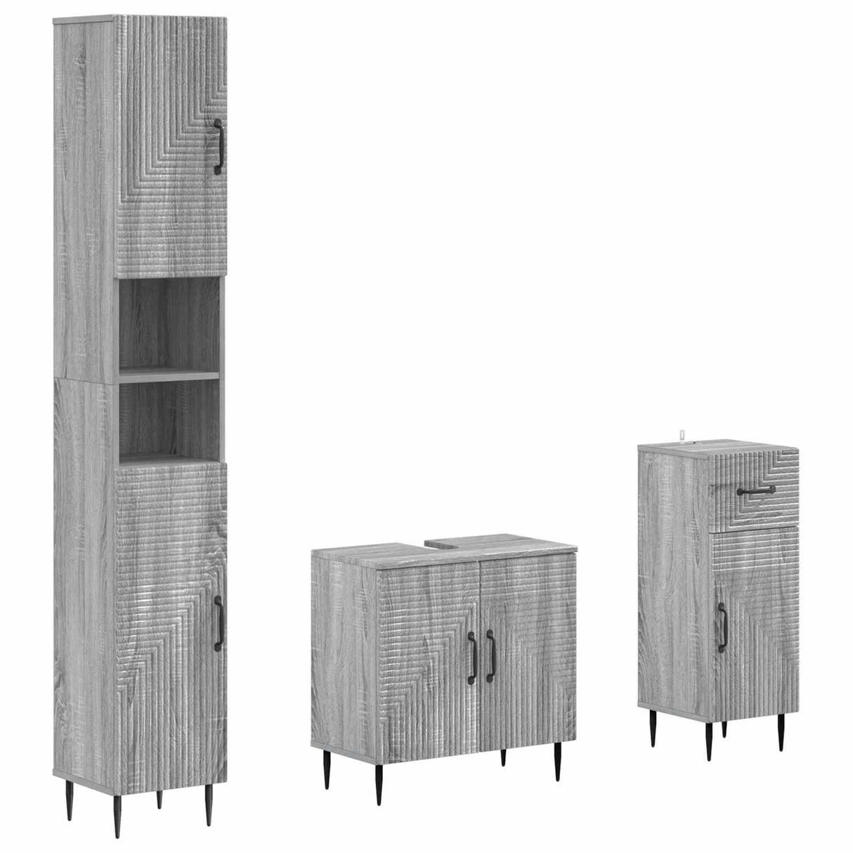 vidaXL 3-piece Bathroom Cabinet Set EDE Engineered Wood