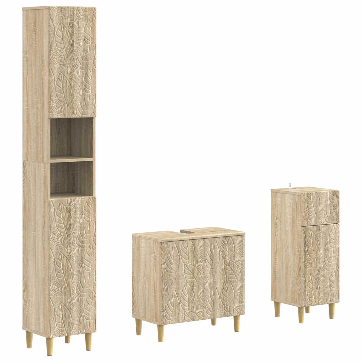 vidaXL 3-piece Bathroom Cabinet Set EDE Engineered Wood