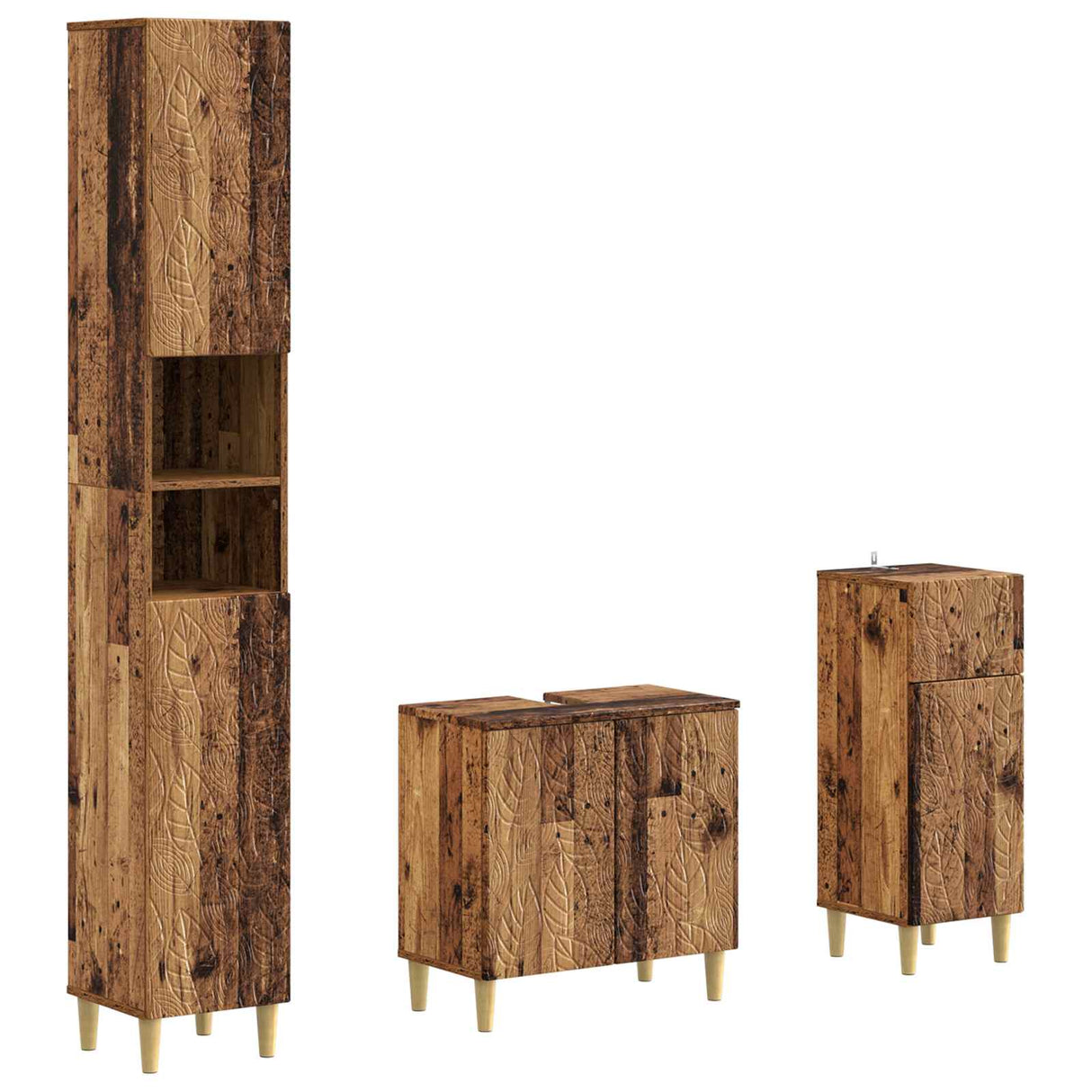vidaXL 3-piece Bathroom Cabinet Set EDE Engineered Wood