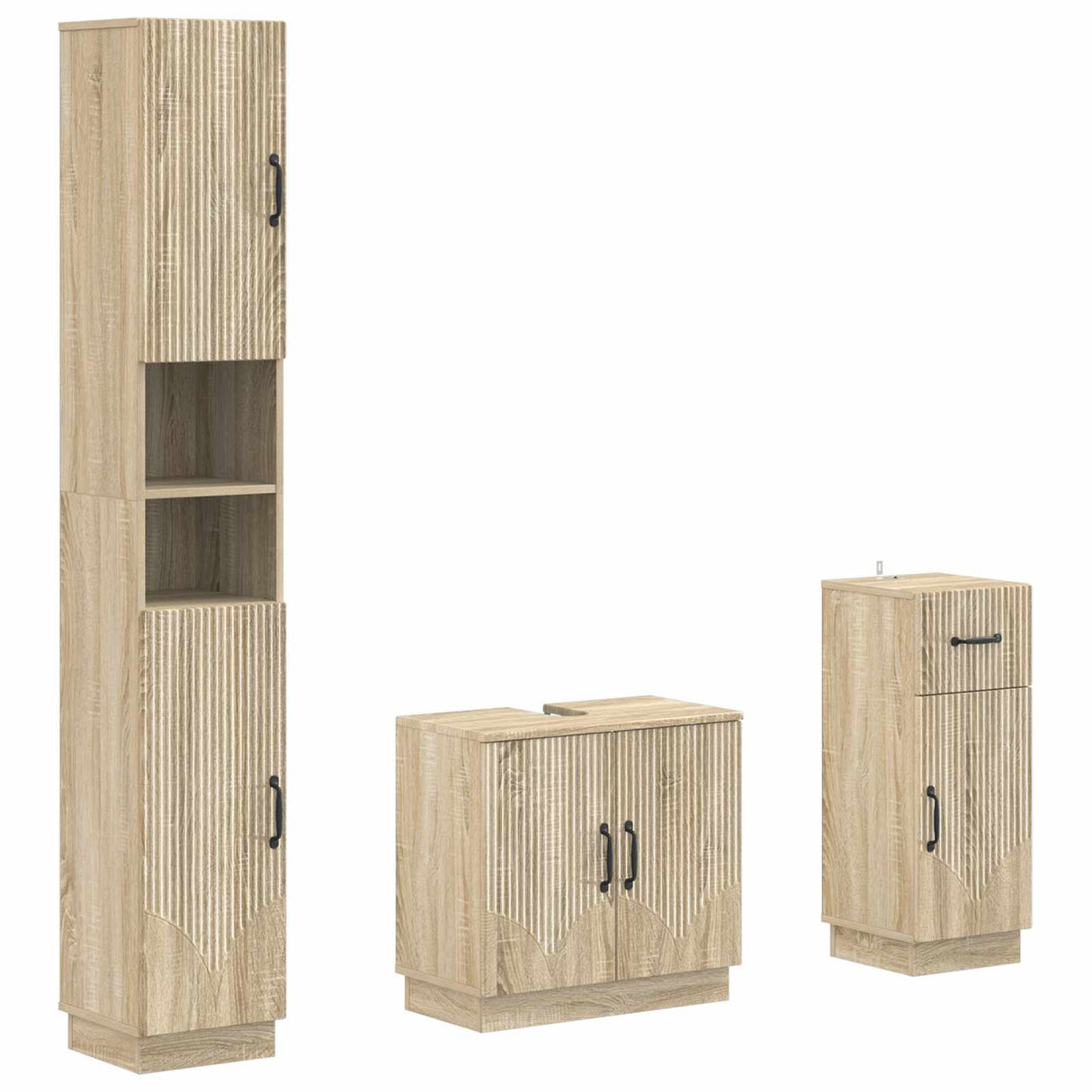 vidaXL 3-piece Bathroom Cabinet Set EDE Engineered Wood