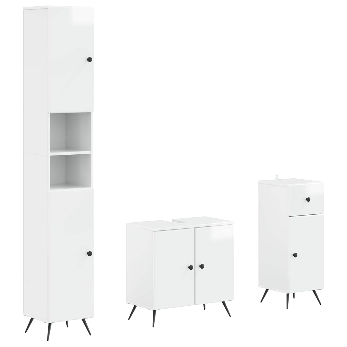vidaXL 3-piece Bathroom Cabinet Set EDE Engineered Wood