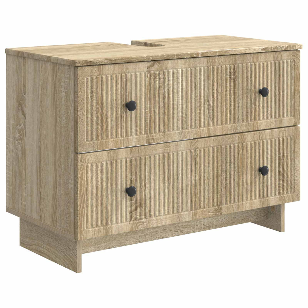 vidaXL 4-delige Badkamerkast Set EDE Zwart Bewerkt hout