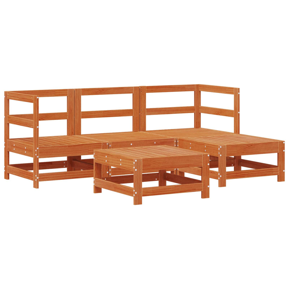 vidaXL 5-delige Loungeset massief grenenhout