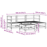 vidaXL 5-delige Loungeset massief grenenhout
